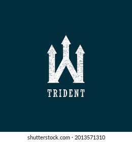 Diseño del logotipo trident. Ilustración vectorial.