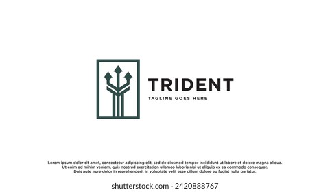 Diseño de logotipo Trident vector Inspiración, trident Business y plantilla de logotipos de marca de empresa.
