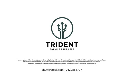 Design-Vektorgrafik von Trident-Logos, Inspiration, Trident-Logo-Vorlage für Firmenmarken und Business-Logos.
