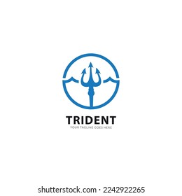 Trident logo design vector template