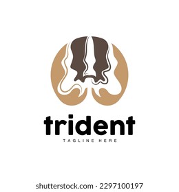 Logotipo de tridente, diseño minimalista simple elegante, vector de armas de Zeus God, icono de la ilustración templete