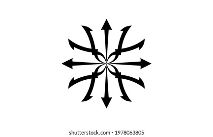 The trident logo forms a circle or ornament