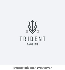 Trident Logo icon design template vector illustration