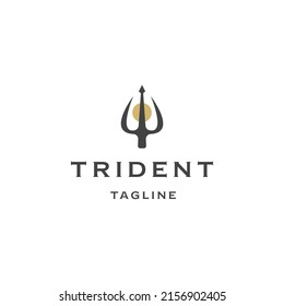 Trident logo icon design template flat vector