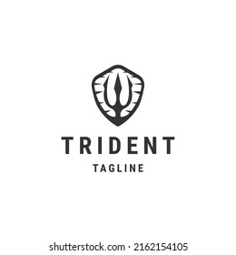 Plantilla de diseño de icono de logotipo trident vectorial plano