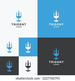 Trident logo icon design template vector illustration