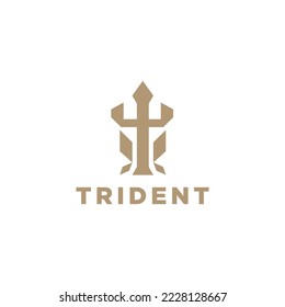 Trident logo icon design template
