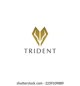 Trident logo icon design template flat vector