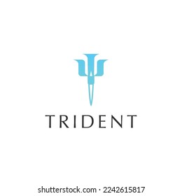 Trident logo icon design template

