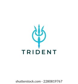 Trident logo icon design template
