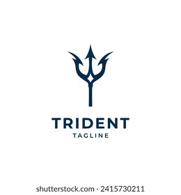 trident logo icon design template flat vector