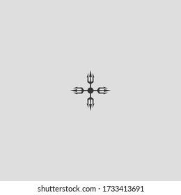 Diseño de la plantilla de icono del logotipo de tridentes en la ilustración del vector