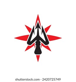 Trident logo icon, vector illustration template design