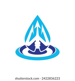 Trident-Logo-Symbol, Vektorgrafik-Template-Design