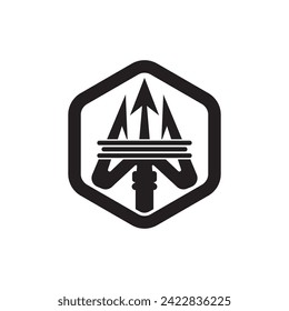 Trident logo icon, vector illustration template design