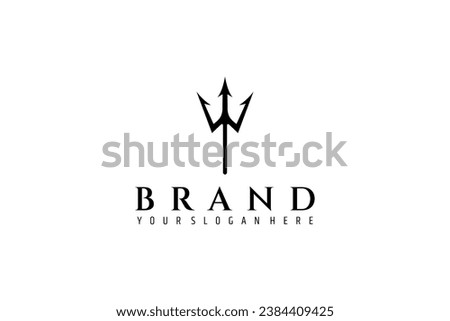 Trident logo illustration design template