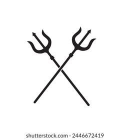 Diseño plano de ilustración de logotipo Trident
