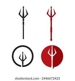 Diseño plano de ilustración de logotipo Trident