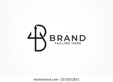 Trident Logo, Letter B with trident combination, suitable for brand and company logo design