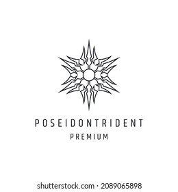 Trident logo linear style icon on white backround