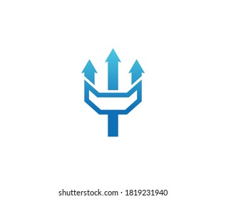 Trident Logo poseidon Speervektor 