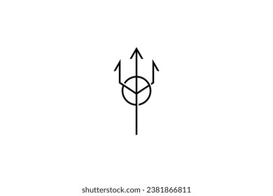 Trident logo with simple line art design style