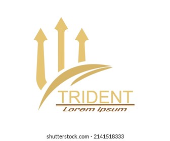 Trident-Logo. Eine einfache Vektorgrafik für eine Marke, ein Logo oder einen Aufkleber.