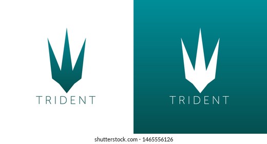 Trident Logo Template vector icon illustration design. abstract color gradient logotype. trident icon