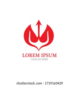 Icono vectorial de plantilla de logotipo trident