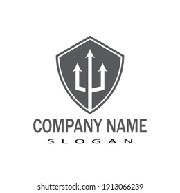 Diseño del icono de la plantilla de logotipo trident