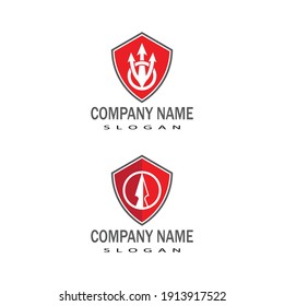 Diseño del icono de la plantilla de logotipo trident