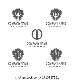 Diseño del icono de la plantilla de logotipo trident