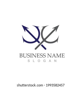Trident Logo Template vector icon illustration design