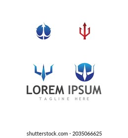 Diseño del icono de la plantilla de logotipo trident