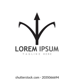 Diseño del icono de la plantilla de logotipo trident