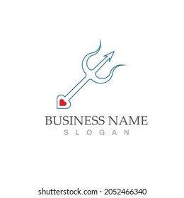 Diseño del icono de la plantilla de logotipo trident