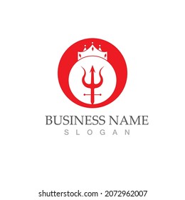 Diseño del icono de la plantilla de logotipo trident