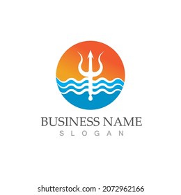 Diseño del icono de la plantilla de logotipo trident