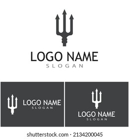 Diseño del icono de la plantilla de logotipo trident