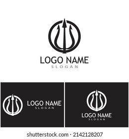 Diseño del icono de la plantilla de logotipo trident