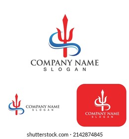 Trident Logo Template vector icon illustration design