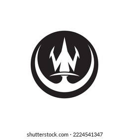 Diseño del icono de la plantilla de logotipo trident