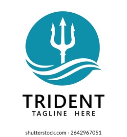 Trident logo template vector icon illustration design