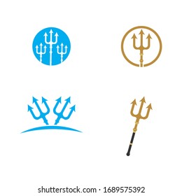 Icono de ilustración vectorial de plantilla de logotipo de Trident