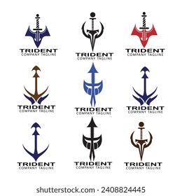 Trident logo template vector illustration