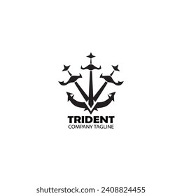 Trident logo template vector illustration