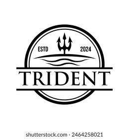 Trident logo vector design concept isolated on white background