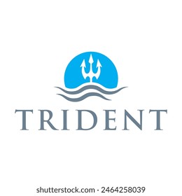 Trident Logo Vektorgrafik Design Konzept isoliert auf weißem Hintergrund