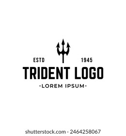 Trident logo vector design concept isolated on white background