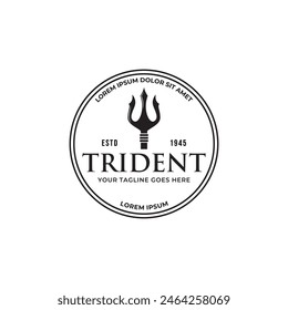 Trident logo vector design concept isolated on white background